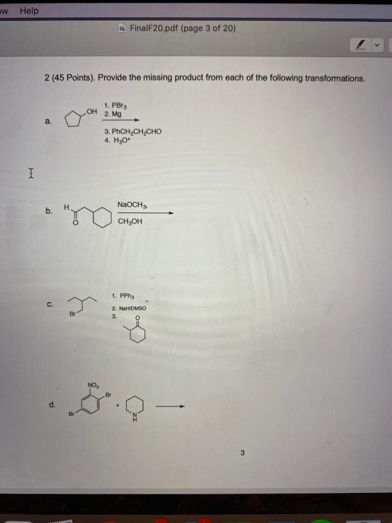 Solved w Help FinalF20.pdf (page 3 of 20) 2 (45 Points). | Chegg.com