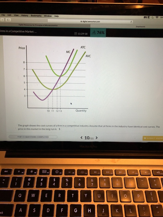 Solved the graph shows the cost curves of a firm in a | Chegg.com