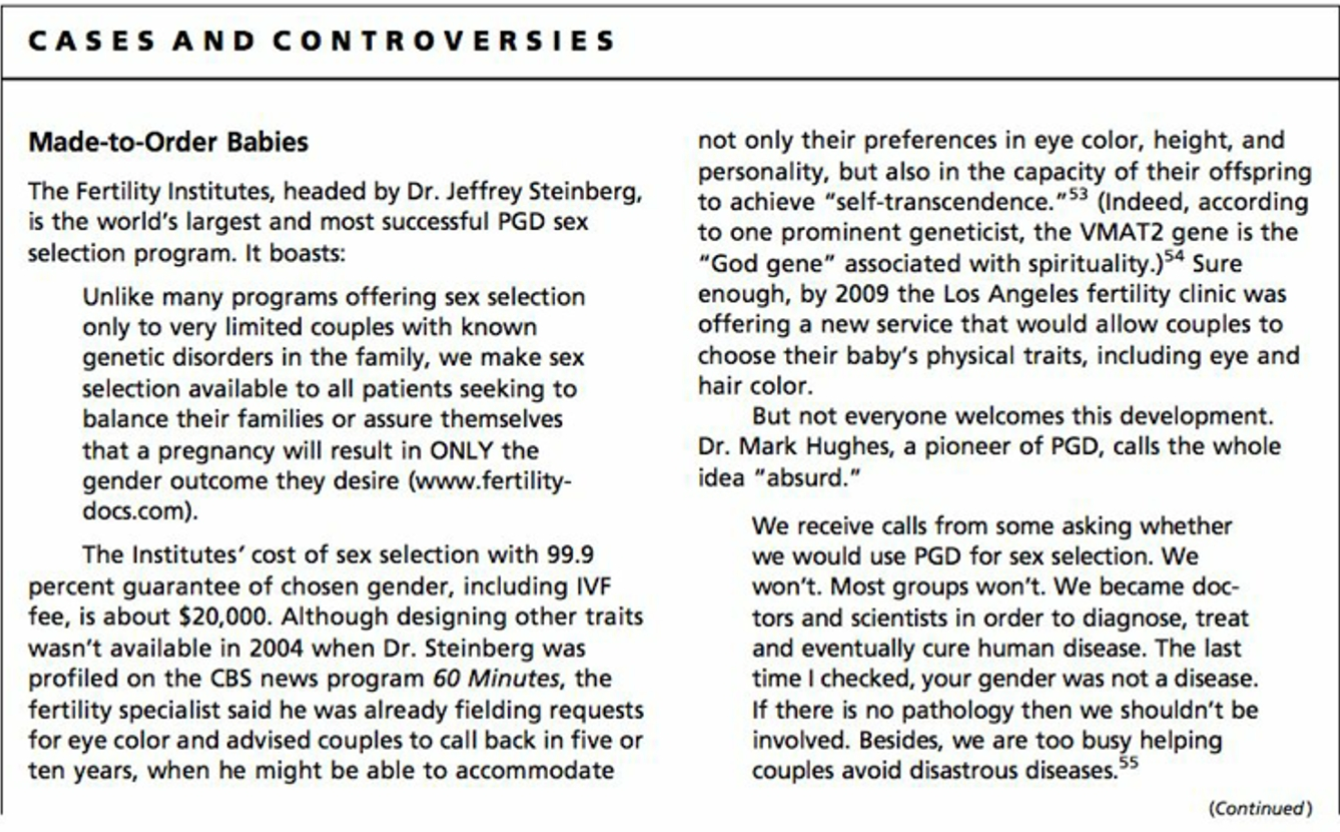 Solved 1. In what ways might sex selection devalue certain | Chegg.com