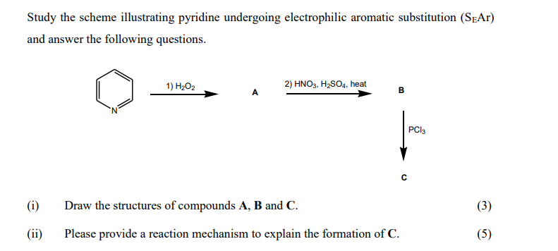 Solved Study the scheme illustrating pyridine undergoing | Chegg.com