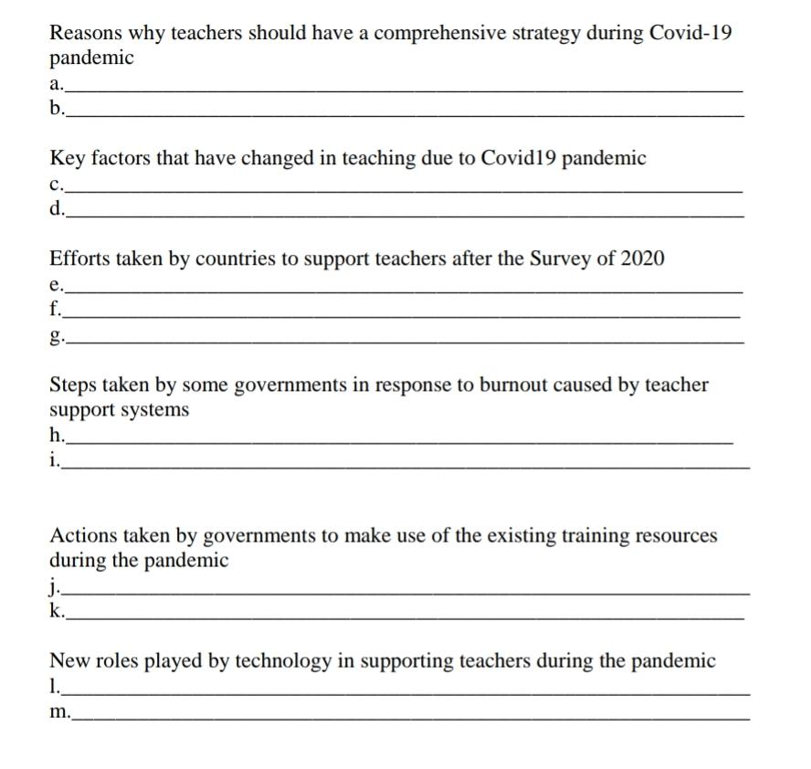 Solved Reasons why teachers should have a comprehensive | Chegg.com