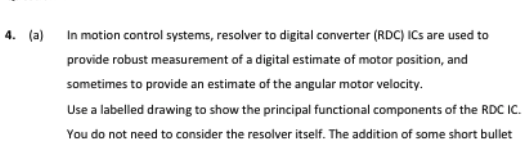 (a) In motion control systems, resolver to digital | Chegg.com