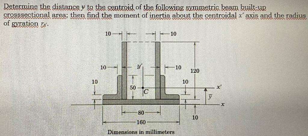 Solved Determine the distance p to the centraid of the | Chegg.com