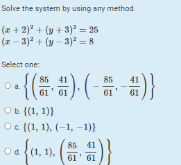 Solved Solve the system by using any method. | Chegg.com