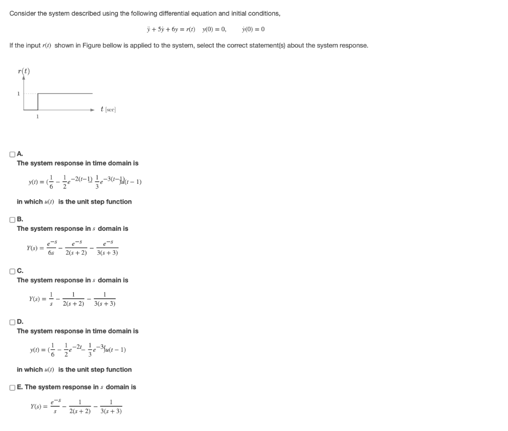 Solved Consider the system shown in Figure below in that | Chegg.com