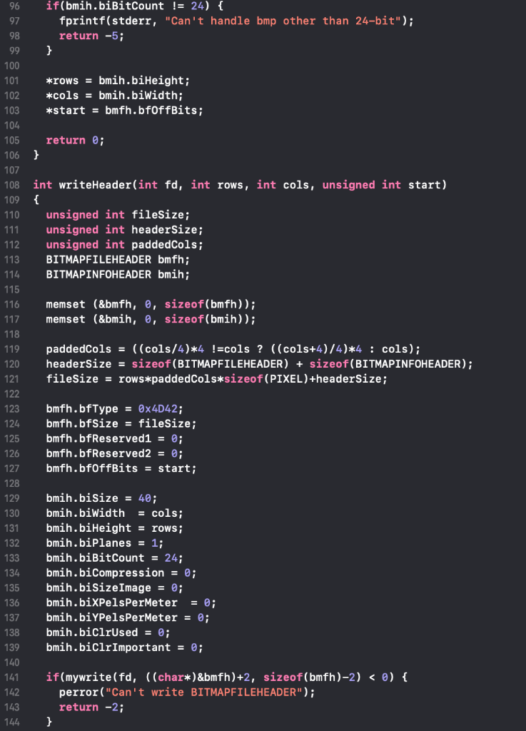 Please post this answer in C Assignment #2: BMP Image | Chegg.com