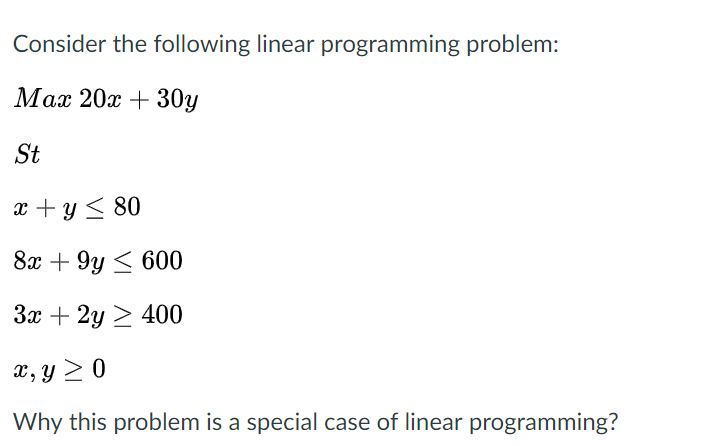 Solved Consider The Following Linear Programming Problem: | Chegg.com