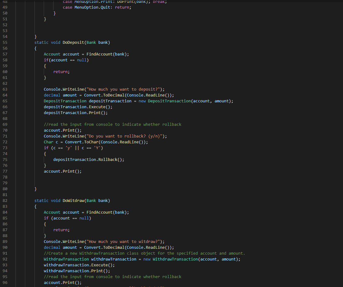 Solved * Banksystem.cs 1 using System; 2 using | Chegg.com