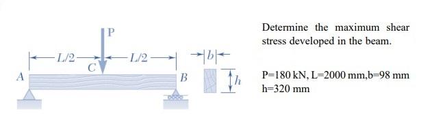 Solved Determine the maximum shear stress developed in the | Chegg.com