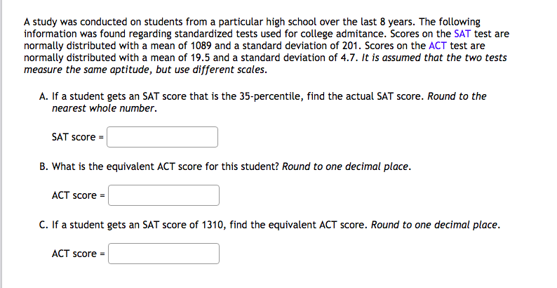 Solved A study was conducted on students from a particular | Chegg.com