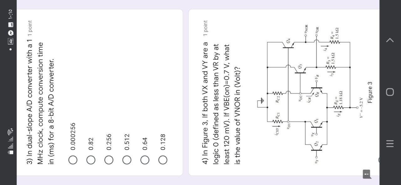 Solved 110 3) In dualslope A/D converter with a 1 1 point