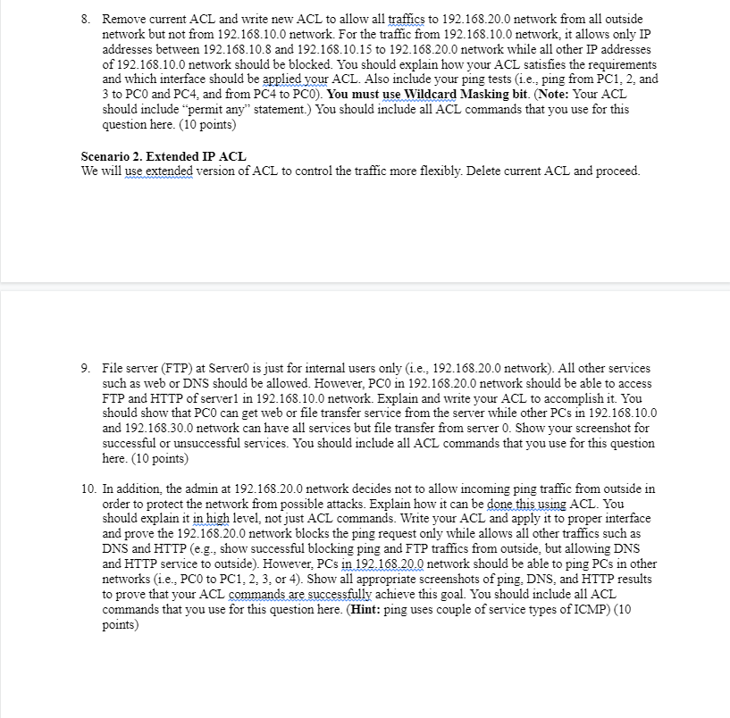 Solved Network Setup: To conduct this lab, students need to | Chegg.com