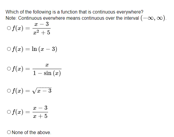 Solved Which of the following is a function that is | Chegg.com
