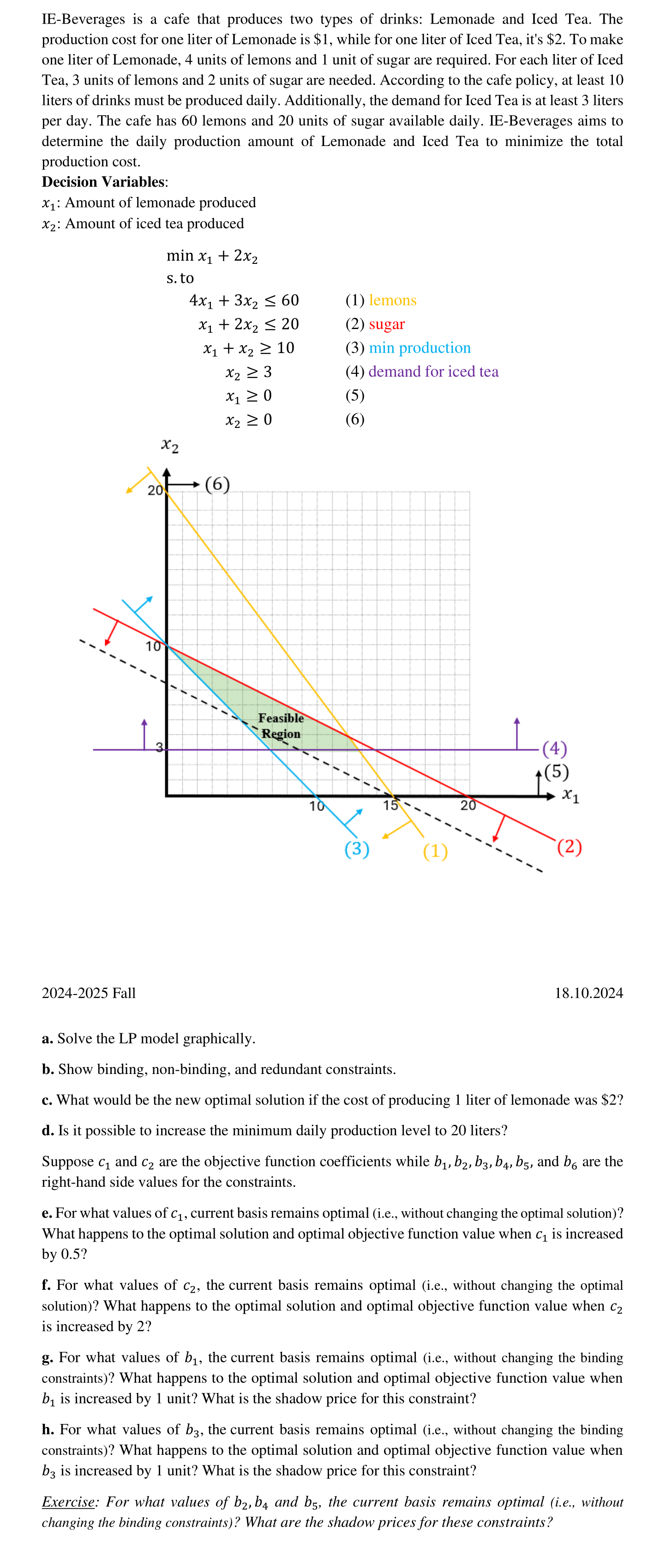 IEBeverages is ﻿a cafe that produces two types of