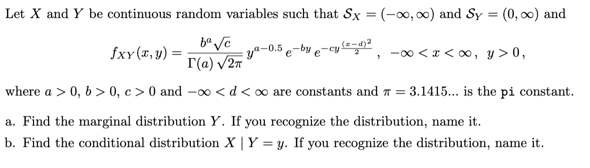 Solved Let X and Y be continuous random variables such that | Chegg.com