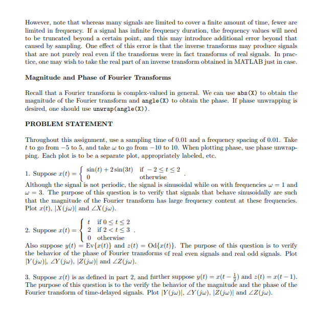 MATLAB Assignment 4 This assignment gives an overview | Chegg.com