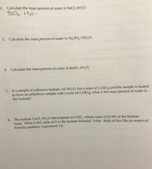 calculate mass percent of each element in water