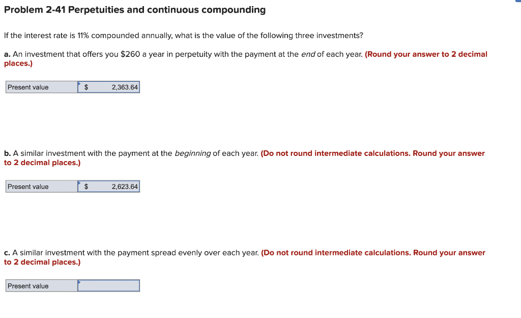 Solved Problem 2-41 Perpetuities and continuous compounding | Chegg.com