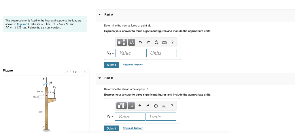 Solved 1) Determine the normal force at point A 2) Determine | Chegg.com