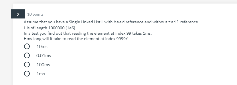 Solved 1 10 points Assume that "n" denotes the number of | Chegg.com