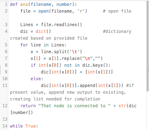 Solved 1 def ans(filename, number): 2 file = open(filename, | Chegg.com