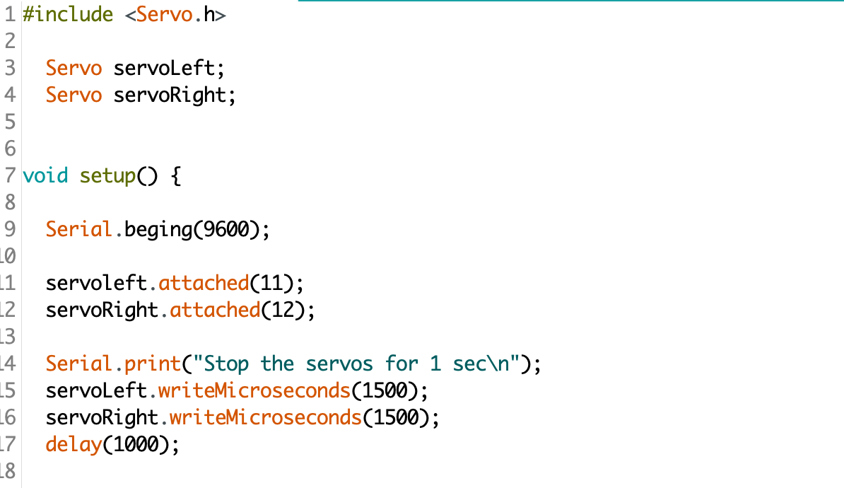 Solved 1 include 2 3 Servo servoLeft; 4 Servo servoRight;