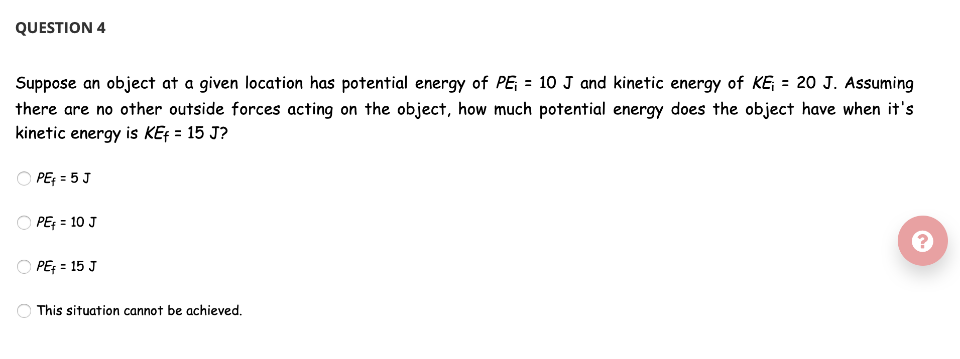 Solved QUESTION 4 Suppose an object at a given location has | Chegg.com