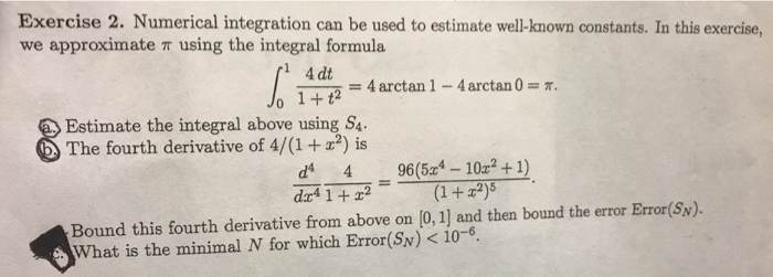 Solved Exercise 2. Numerical integration can be used to | Chegg.com
