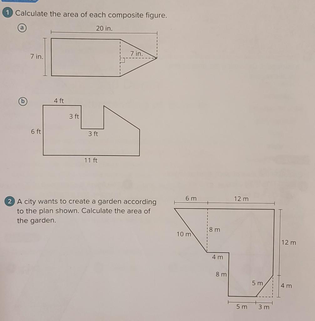 Solved Calculate The Area Of Each Composite Figure. (a) A | Chegg.com