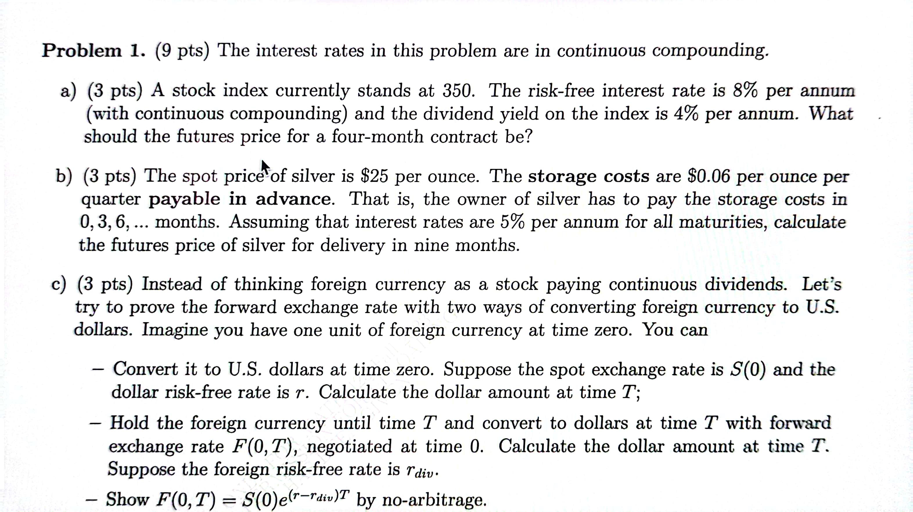 Solved Problem 1. (9 Pts) The Interest Rates In This Problem | Chegg.com