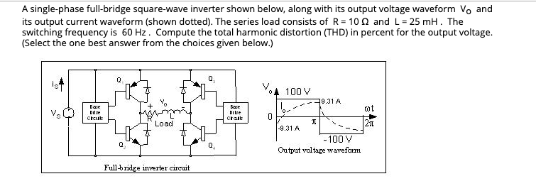 Solved A Single-phase Full-bridge Square-wave Inverter Shown | Chegg.com