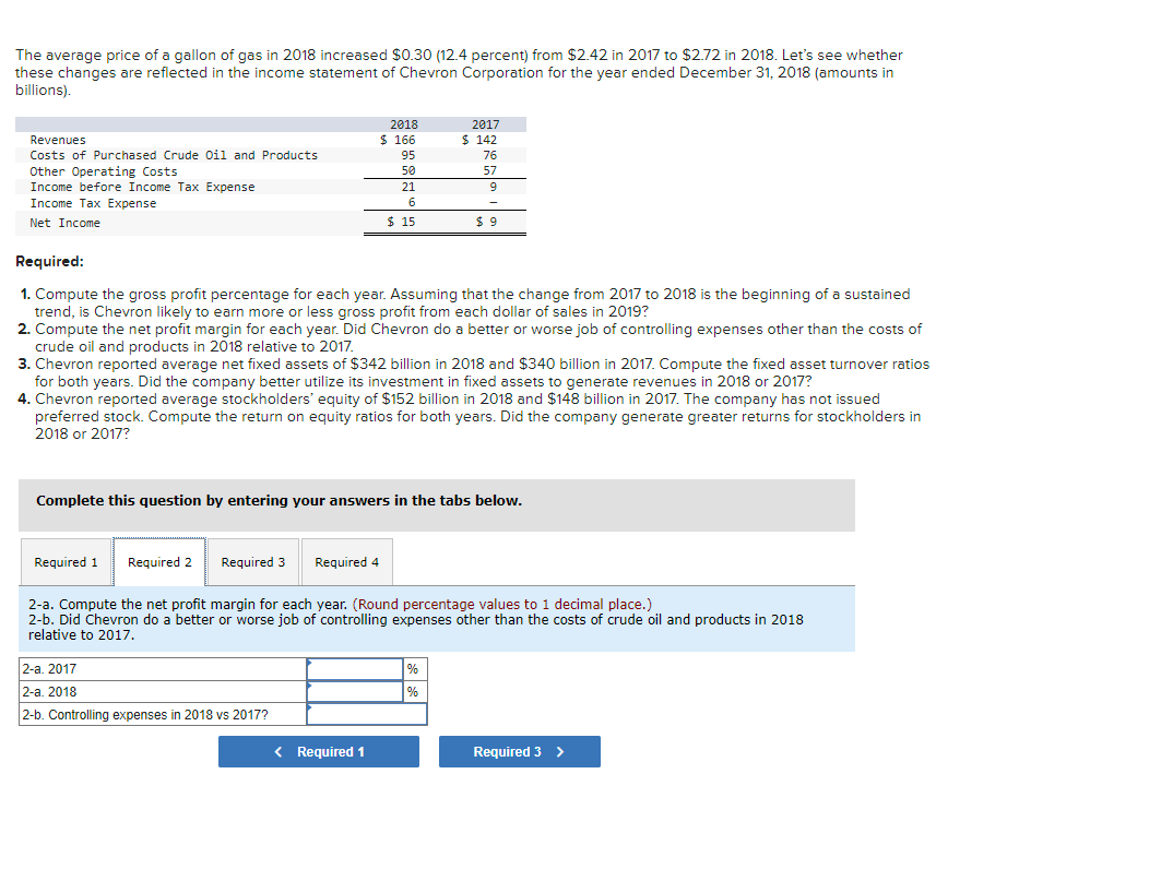 Solved The average price of a gallon of gas in 2018
