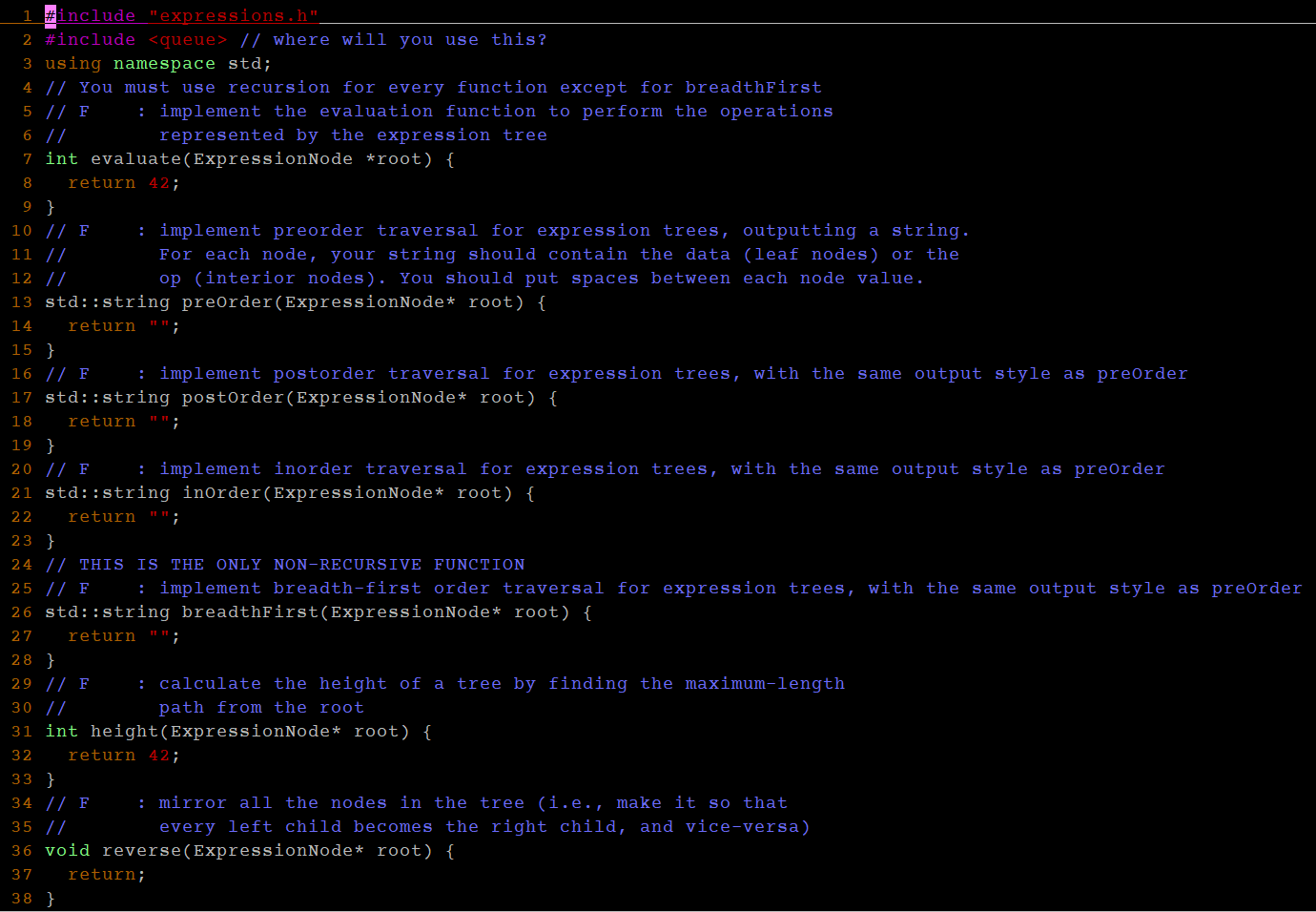 Solved Programming language is C++ Please help with the .cpp | Chegg.com