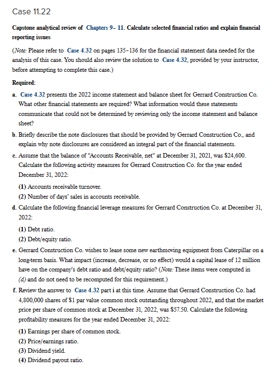 Solved Case 11.22 Capstone Analytical Review Of Chapters 9- | Chegg.com