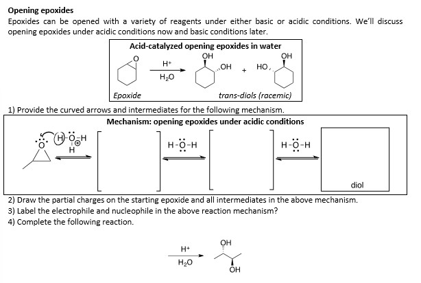 Solved Opening epoxides Epoxides can be opened with a | Chegg.com