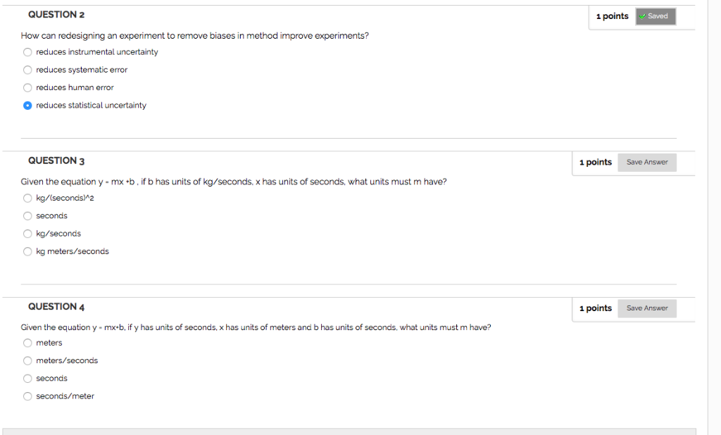 Solved QUESTION2 Saved How can redesigning an experiment to | Chegg.com