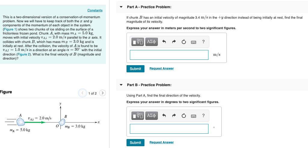 Solved Part A - Practice Problem: Constants If Chunk B Has | Chegg.com