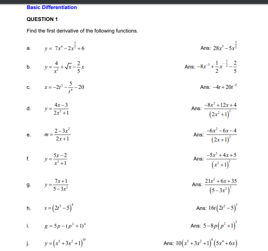 Solved Can Someone Help Me With This Basic Differentiation | Chegg.com