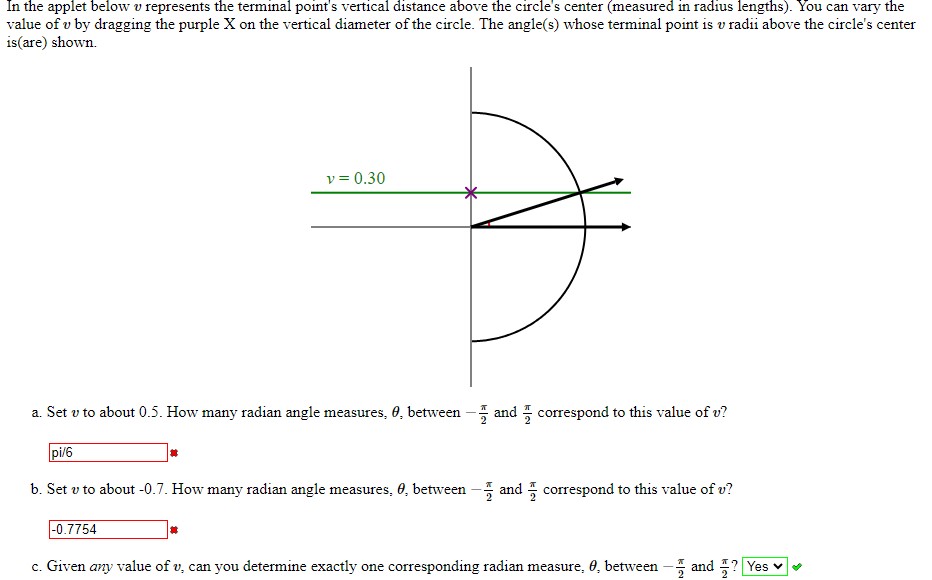 Solved In the applet below v represents the terminal point's | Chegg.com