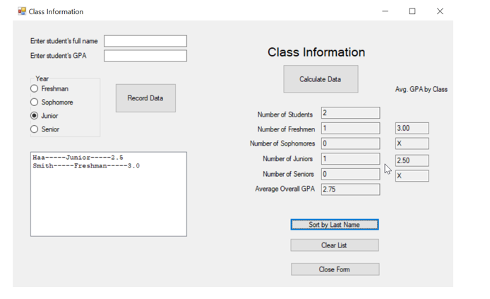 Visual Studio Create a form that includes the | Chegg.com