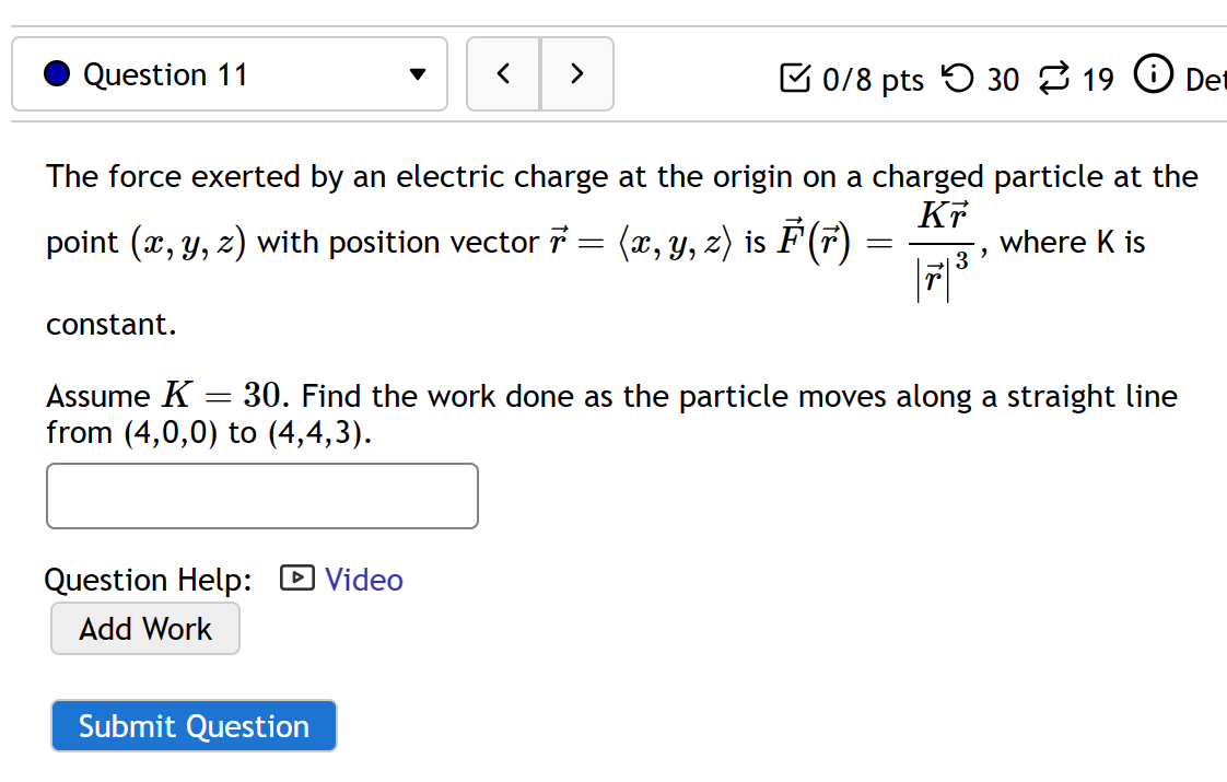 Solved The force exerted by an electric charge at the origin | Chegg.com