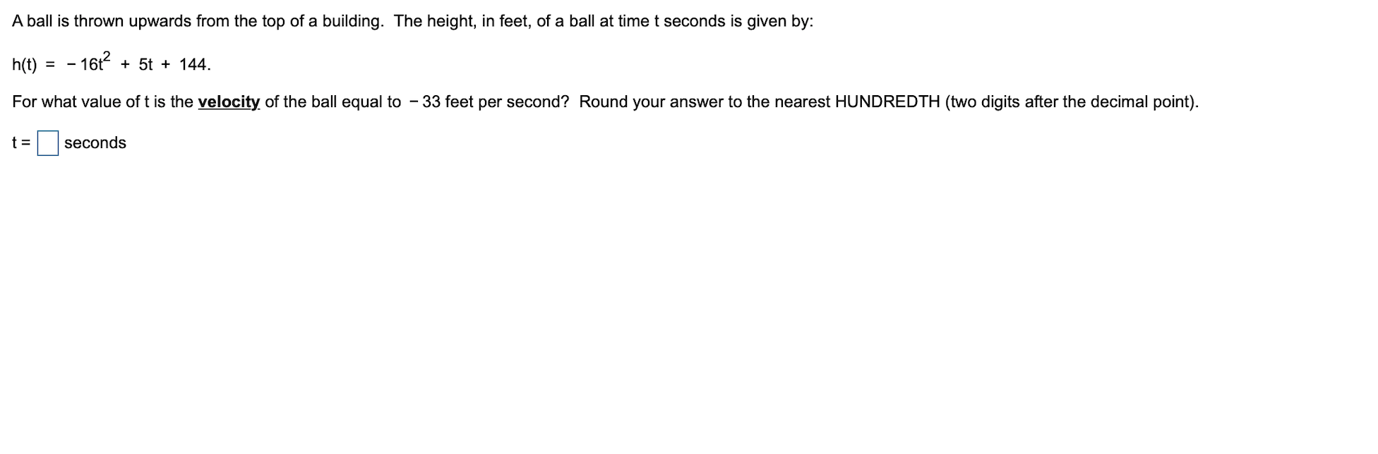 Solved A ball is thrown upwards from the top of a building. | Chegg.com