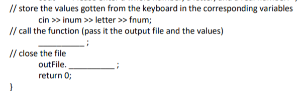 Solved Complete the following code according to the comments | Chegg.com