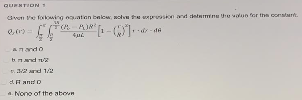 Solved QUESTION 1 3R Given the following equation below, | Chegg.com