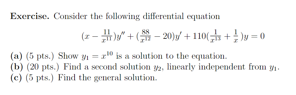 Solved Exercise. Consider the following differential | Chegg.com