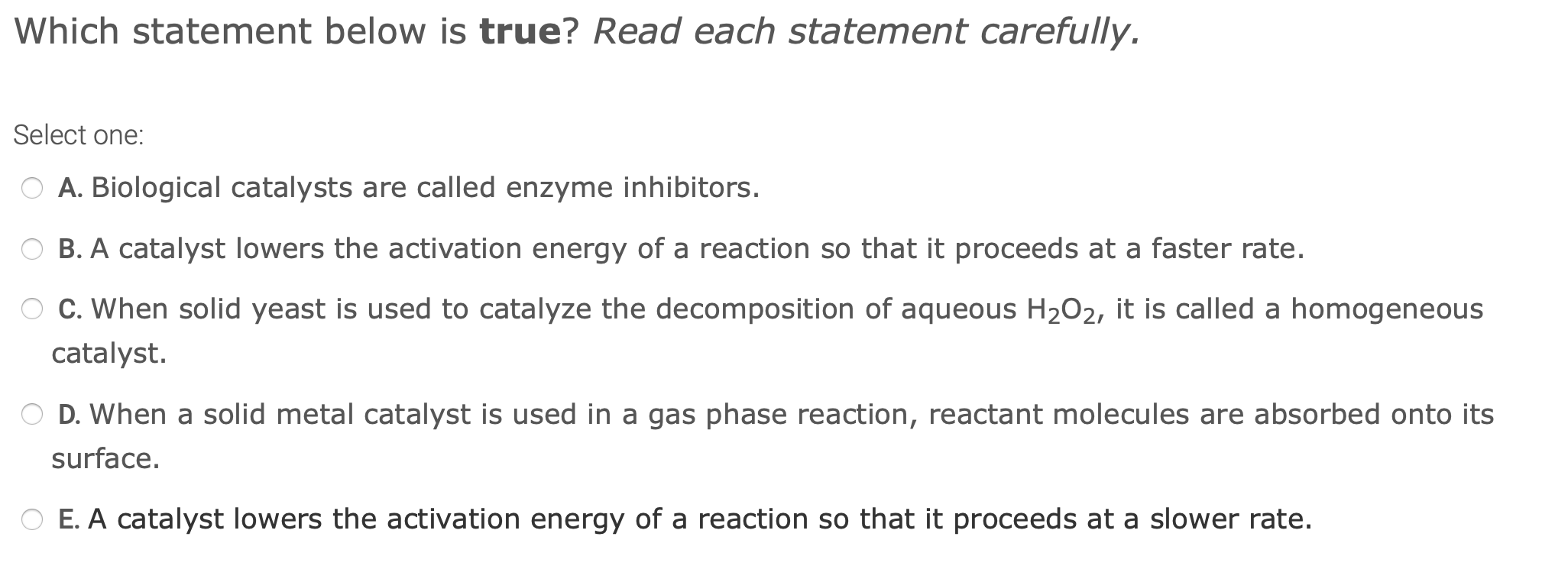 Solved Which statement below is true? Read each statement | Chegg.com