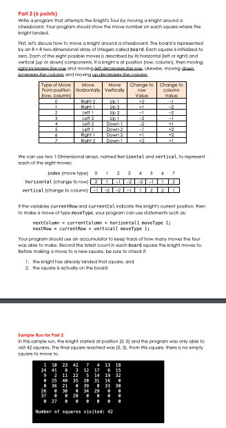 Solved Part 2 (6 points) Write a program that attempts the | Chegg.com