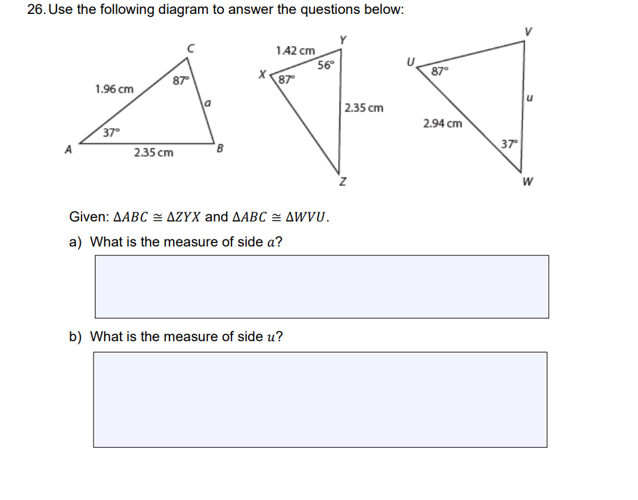 Solved 26. Use the following diagram to answer the questions | Chegg.com