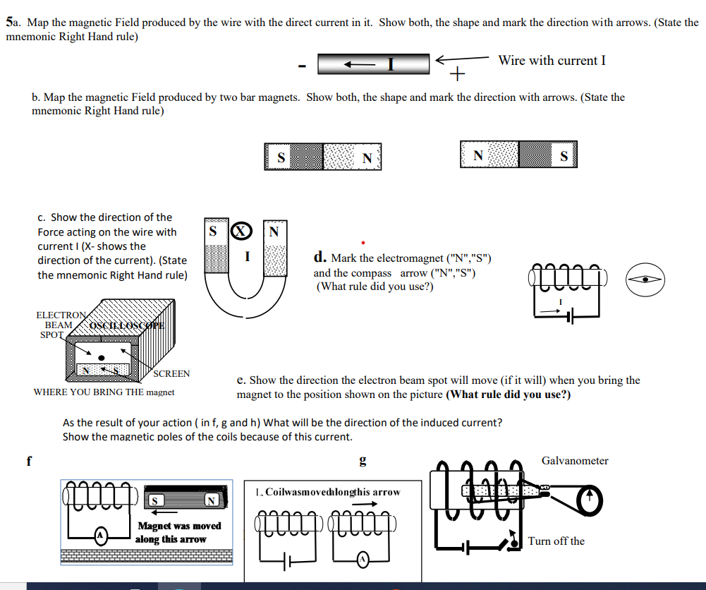 Solved 5a. Map the magnetic Field produced by the wire with | Chegg.com