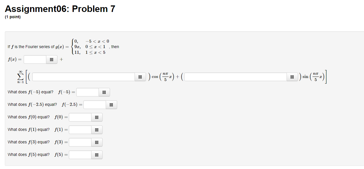 Solved Assignment06: Problem 7 (1 point) then (o, -5